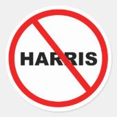 Harris Warning geht da nicht hin! Runder Aufkleber (Vorderseite)