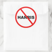 Harris Warning geht da nicht hin! Runder Aufkleber (Tasche)