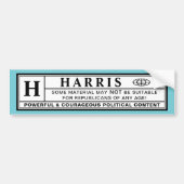 Harris Warning Label Autoaufkleber (Vorne)