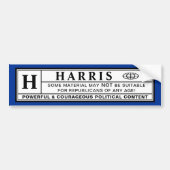 Harris Warning Label Autoaufkleber (Vorne)