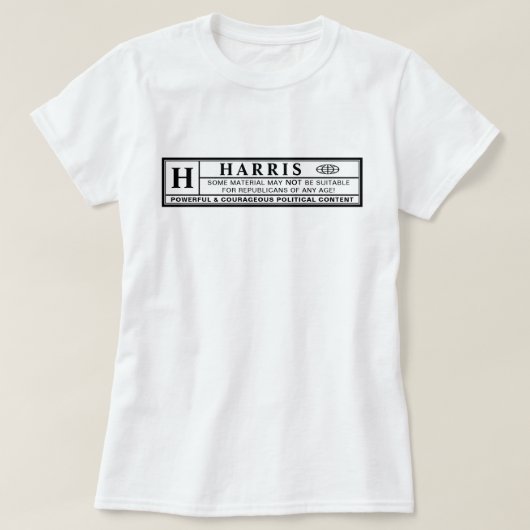 Harris Warning Label T-Shirt (Design vorne)