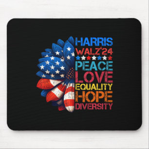 Harris Wheimer 2024 Frieden Liebe Gleichheit Hoffn Mousepad