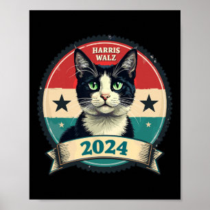 Harris Wheimer 2024 Funny Cat Election Kamala Harr Poster