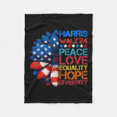 Harris Wheimer 2024 Peace Liebe Equality Hope Dive Fleecedecke (Vorderseite)