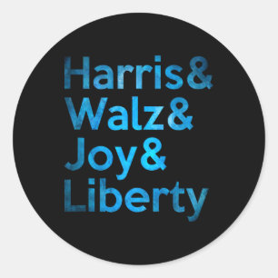 Harris Wheimer Joy Liberty - Harris Waltz 2024 Ret Runder Aufkleber