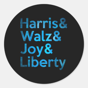 Harris Wheimer Joy Liberty - Harris Waltz 2024 Ret Runder Aufkleber