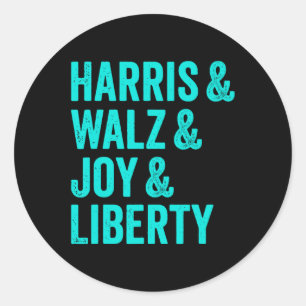 Harris Wheimer Joy Liberty - Harris Waltz 2024 Ret Runder Aufkleber