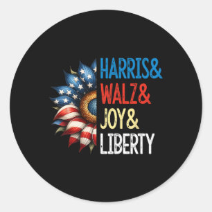 Harris Wheimer Joy Liberty - Harris Waltz 2024 Ret Runder Aufkleber
