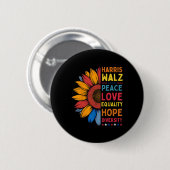 Harris Wheimer Peace Liebe Equality Hope Diversity Button (Vorne & Hinten)