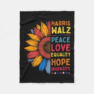 Harris Wheimer Peace Liebe Equality Hope Diversity Fleecedecke