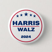 Harris Wlaz 2024 Kamala Harris Tim Walz Wahl Button (Vorderseite)