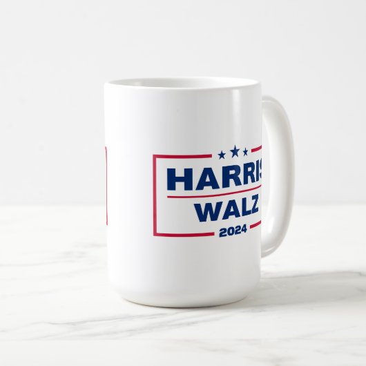 Harris Wlaz 2024 Kamala Harris Tim Walz Wahl Kaffeetasse (VorderseiteRechts)