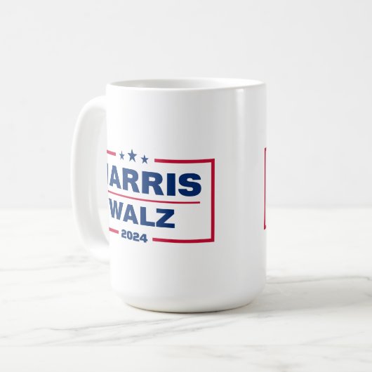 Harris Wlaz 2024 Kamala Harris Tim Walz Wahl Kaffeetasse (Vorderseite Links)