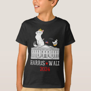 Harris Won 2024 Präsidentschaftswahl Funny Cat Lad T-Shirt
