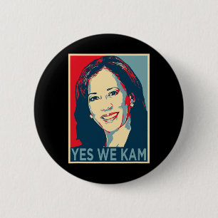 Harris Yes We Kam 2024 Wahlen Politische Kampagne Button