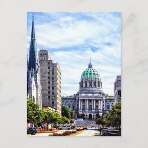 Harrisburg PA - Hauptstadt aus der Staat Street Postkarte