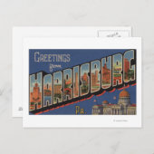 Harrisburg, Pennsylvania - Große Briefszenen Postkarte (Vorne/Hinten)