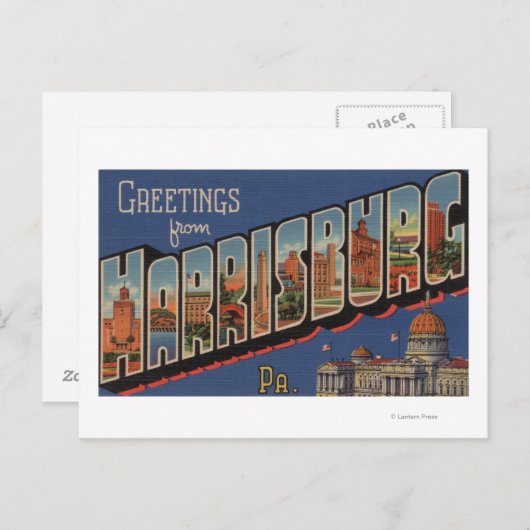 Harrisburg, Pennsylvania - Große Briefszenen Postkarte (Vorne/Hinten)