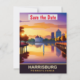 Harrisburg, Pennsylvania, Reise-Postkarte,  Save The Date