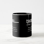 Harrison Boy Personalized Name Definition Zweifarbige Tasse (Mittel)