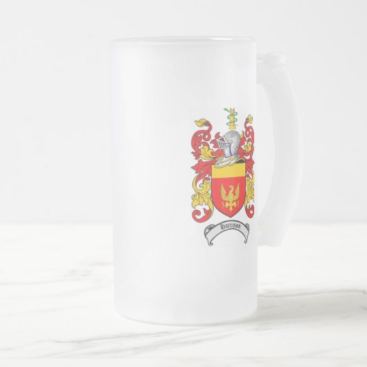 HARRISON-FAMILIENWAPPEN - HARRISON-WAPPEN MATTGLAS BIERGLAS (VorderseiteRechts)