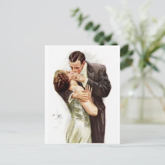 Harrison Fisher: Der Kuss Postkarte (Stehend Vorderseite)