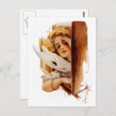 Harrison Fisher: Frau im Zug Postkarte (Vorne/Hinten)