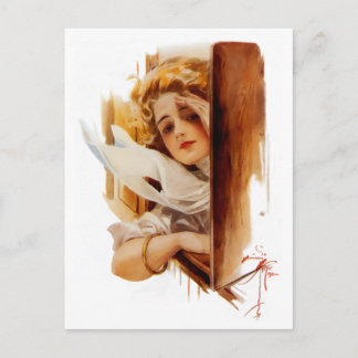 Harrison Fisher: Frau im Zug Postkarte