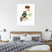 Harrison Fisher: Frau mit Katze Leinwanddruck (Insitu (Schlafzimmer))
