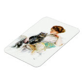 Harrison Fisher: Frau mit Katze Magnet (Linke Seite)