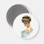 Harrison Fisher Girl in Blue Magnet (Vorderseite/Rückseite)