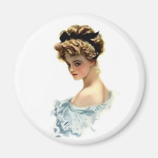 Harrison Fisher Girl in Blue Magnet (Vorne)