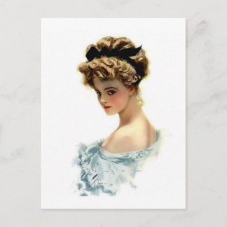 Harrison Fisher Girl in Blue Postkarte