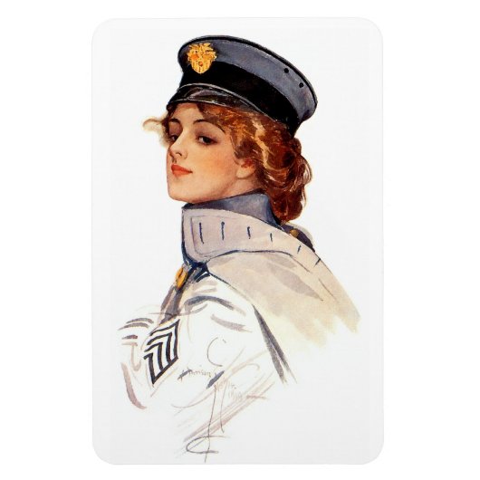 Harrison Fisher: Rüstungsmädchen Magnet (Vertikal)