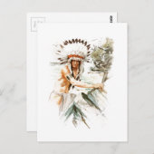 Harrison Fisher Song Hiawatha Indianerkleid 2 Postkarte (Vorne/Hinten)