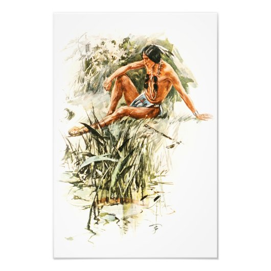 Harrison Fisher Song von Hiawatha Red Indian River Fotodruck (Vorne)