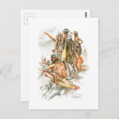Harrison Fisher Song von Hiawatha To the Mountains Postkarte (Vorne/Hinten)