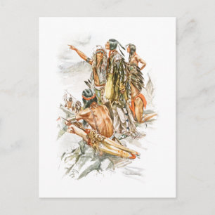 Harrison Fisher Song von Hiawatha To the Mountains Postkarte