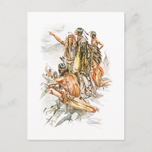 Harrison Fisher Song von Hiawatha To the Mountains Postkarte (Vorderseite)