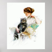 Harrison Fisher: Woman with Cat Poster (Vorne)