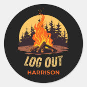 Harrison Michigan Lagerfeuer Runder Aufkleber (Vorderseite)