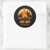 Harrison Michigan Lagerfeuer Runder Aufkleber (Tasche)