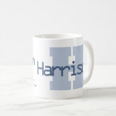 Harrison Name Bedeutung Monogramm H blau Kaffeetasse (VorderseiteRechts)