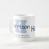 Harrison Name Bedeutung Monogramm H blau Kaffeetasse (Vorderseite Links)