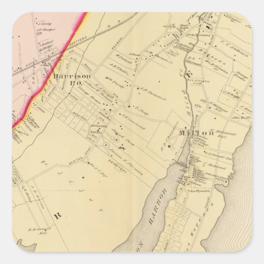 Harrison, Rye, New York 2 Quadratischer Aufkleber (Vorderseite)