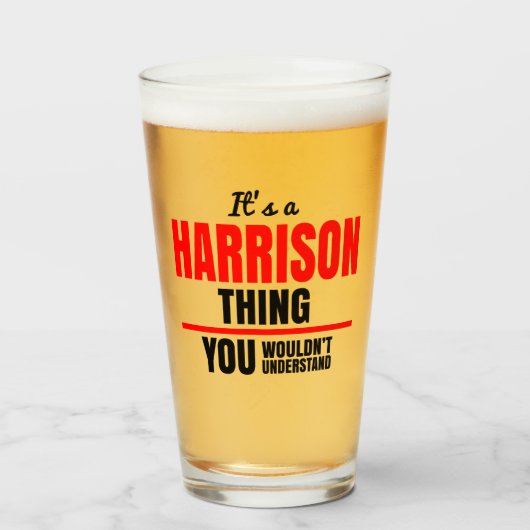 Harrison, was man nicht den Namen verstehen würde Glas (Vorne (Gefüllt))