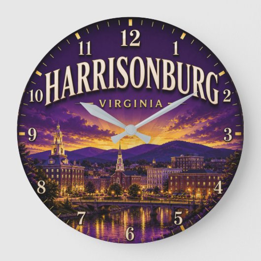 Harrisonburg Virginia Große Wanduhr (Vorderseite)
