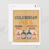 Harrison's Columbian Tinte Vintage Werbung Postkarte (Vorne/Hinten)