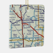 Harrisonville MO Vintage Karte Keramikornament (Rechts)