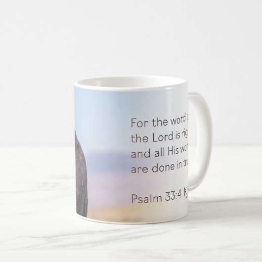 Harris's Hawk Psalm 33:4 KJV Kaffeetasse (VorderseiteRechts)